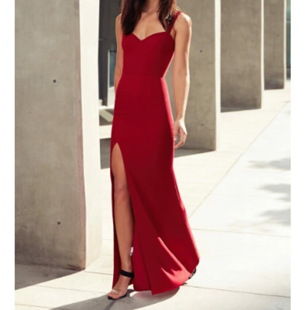 New Dress The Population Women's Garnet Estella Gown Medium Holidaycore